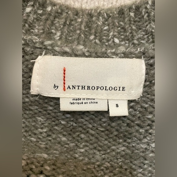 Anthropologie Gray Ombré Sweater Oversized Cotton Wool Blend Size Small - Picture 8 of 9